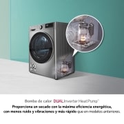 LG Outlet Secadora 9kg, A+++, con Bomba de calor Dual Inverter, Inox Antihuellas, Serie 900, RH90V9PV2N.OUTLET