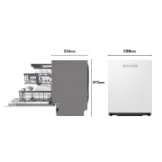 LG LavavajillasIntegrable, LG QuadWashTM Steam, A con lavado a vapor y tercera bandeja , DB475TXS