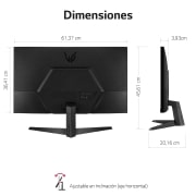 LG Monitor Gaming LG UltraGear? de 27 pulgadas | 165Hz VA tiempo de respuesta de 1ms (GtG), FreeSync? Premium, 27GQ50F-B