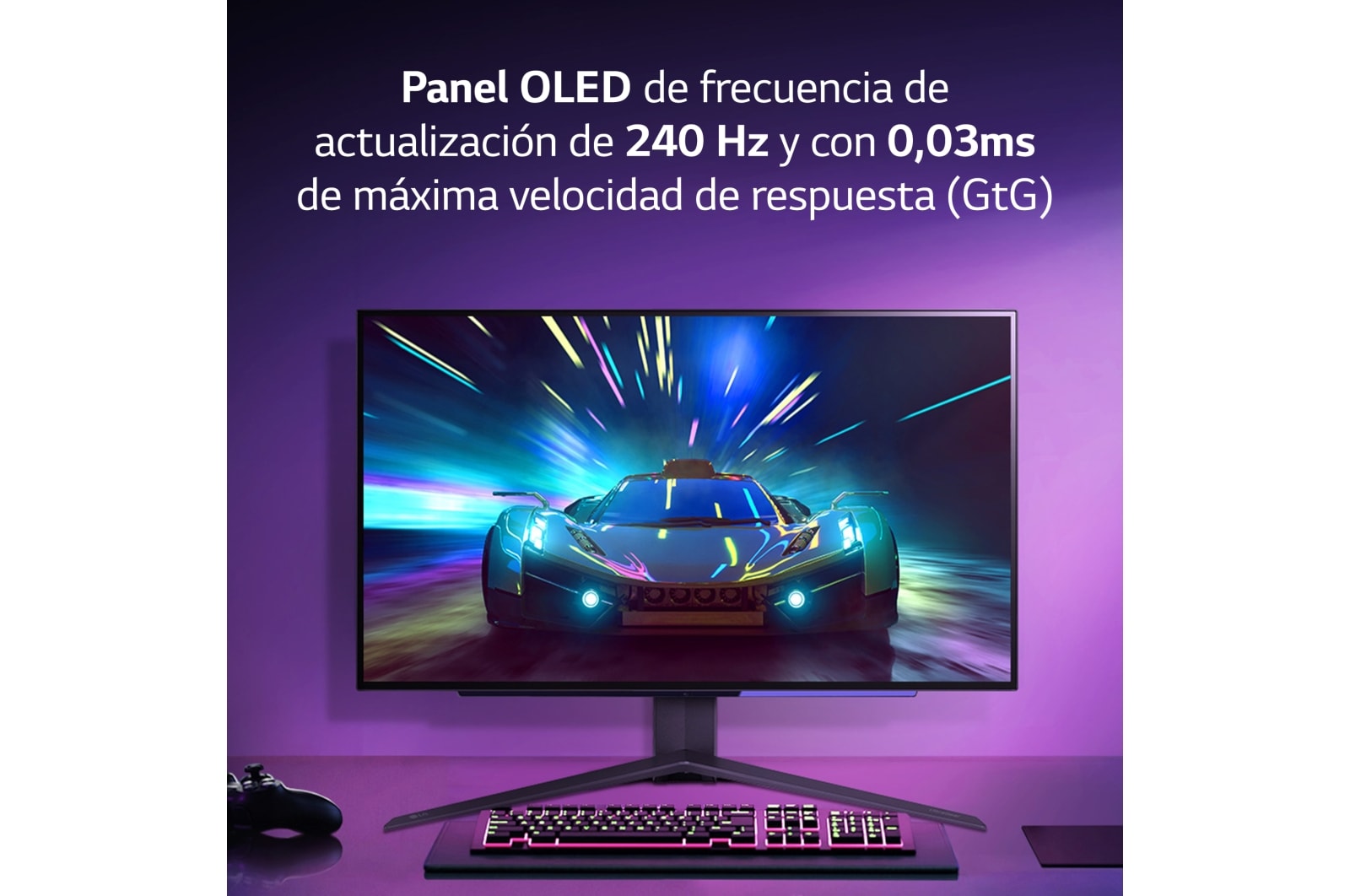 LG UltraGear? de 27 pulgadas Monitor Gaming OLED QHD de 240Hz | 0.03ms de tiempo de respuesta, Compatible con G-SYNC?, FreeSync? Premium, 27GR95QE-B
