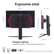 LG UltraGear? de 27 pulgadas Monitor Gaming OLED QHD de 240Hz | 0.03ms de tiempo de respuesta, Compatible con G-SYNC?, FreeSync? Premium, 27GR95QE-B