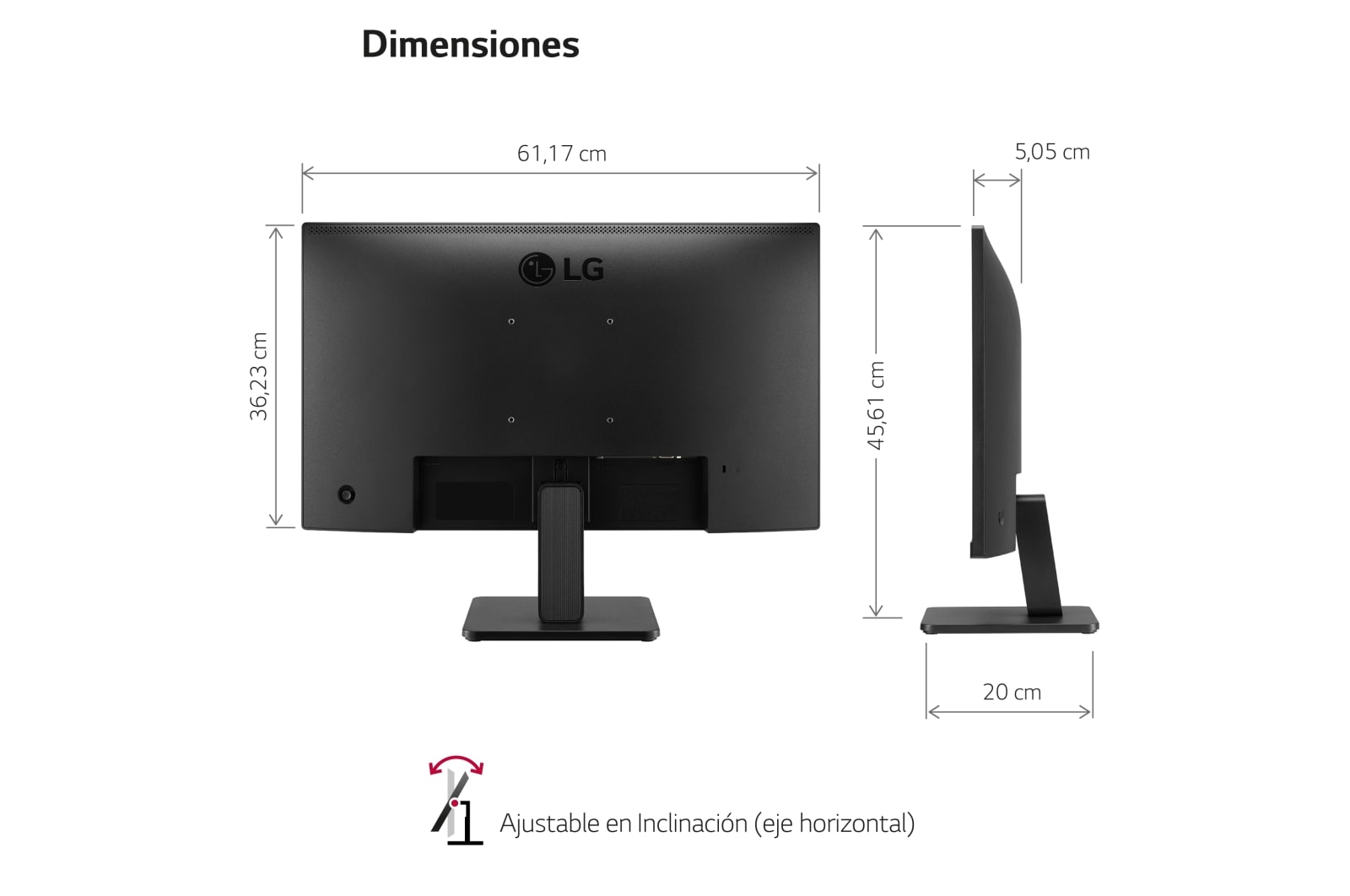 LG Monitor LG IPS: 1920 x 1080, 250 cd/m2, 3000:1, diag. 68.6 cm, FreeSync. Entrdas: 1xHDMI1.4, 1xD-Sub, VESA 100 x 100 mm, 27MR400-B