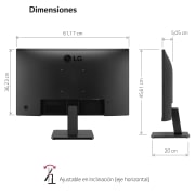 LG Monitor LG IPS: 1920 x 1080, 250 cd/m2, 3000:1, diag. 68.6 cm, FreeSync. Entrdas: 1xHDMI1.4, 1xD-Sub, VESA 100 x 100 mm, 27MR400-B