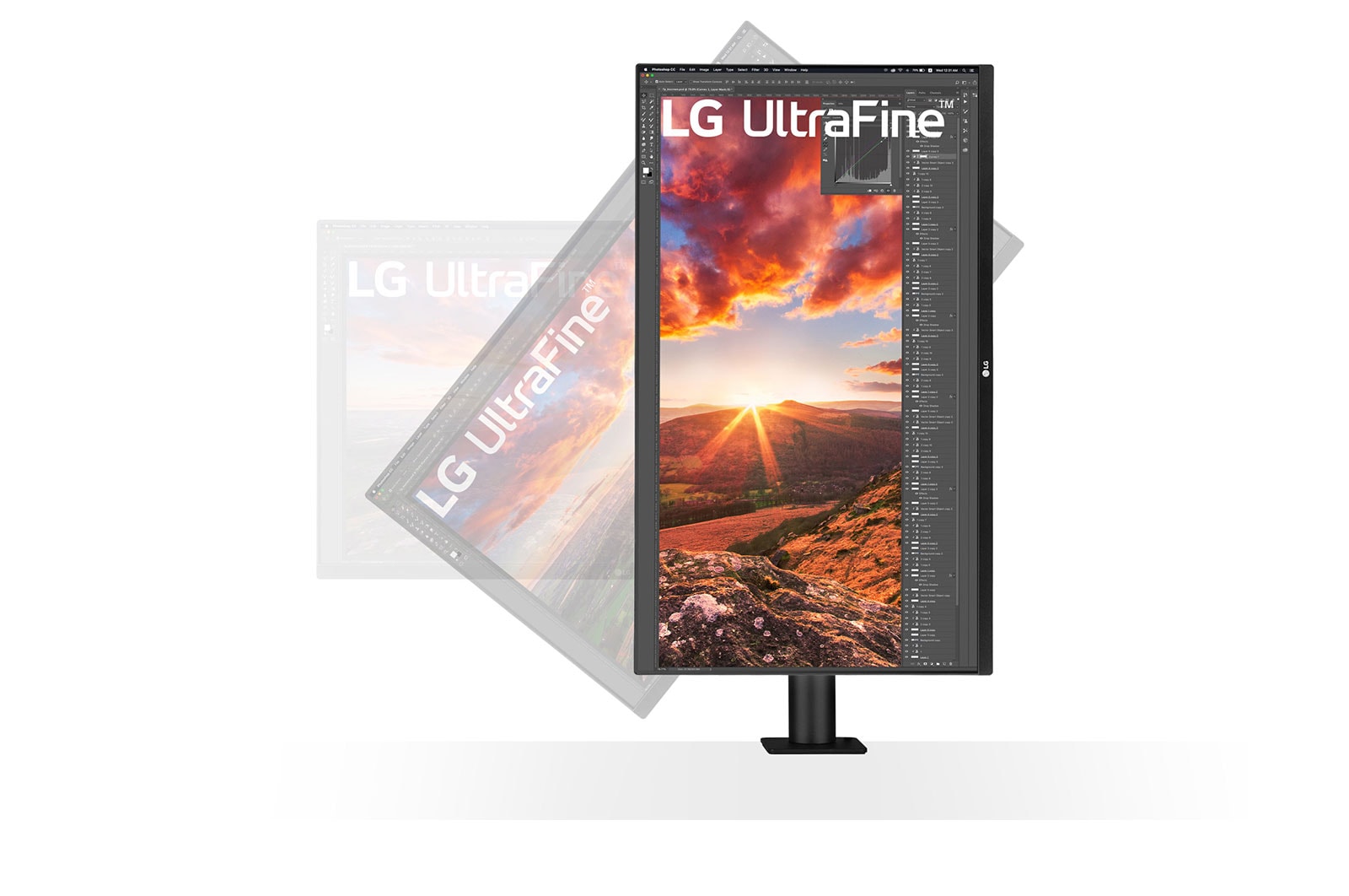LG Monitor QHD LG Ergo? (Panel IPS: 2560 x 1440p, 16:9, 350cd/m2, 1000:1, sRGB >99%, 75Hz, 5ms); diag. 68,47cm; entradas: HDMI x2, DP x1, USB-A x2, USB-C x1 (P,D, 60W); altavoces 5W ; marcos ultrafinos, G, 27QN880P-B