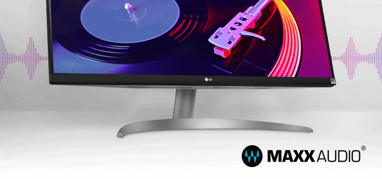 La pantalla presenta un dise?o de tres lados prácticamente sin bordes te permite una mayor inmersión, mientras que los altavoces estéreo de 7 W con MaxxAudio? completan la experiencia inmersiva.