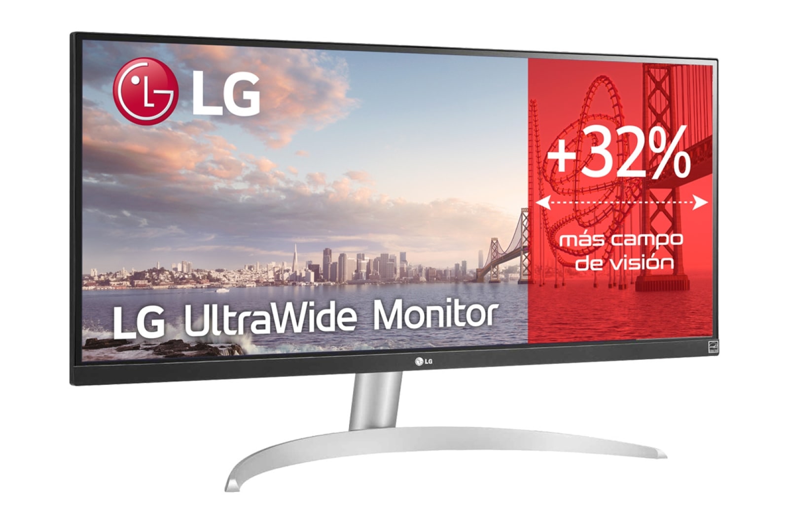 LG Monitor Ultrapanorámico 21:9 LG UltraWide (Panel IPS: 2560x1080, 300cd/m2, 1000:1, sRGB>99%); diag. 73cm; entr.: HDMIx1; DPx1; Altavoces estéreo de 7W con tecnología MaxxAudio?, 29WQ600-W