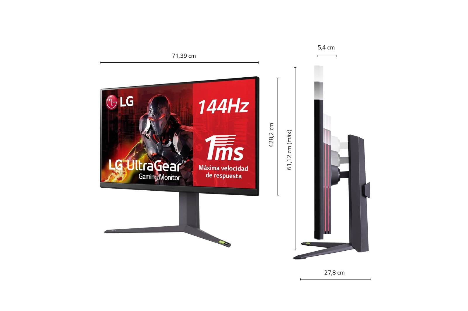 LG UltraGear? de 32 pulgadas Monitor Gaming 4K de 144Hz | 1ms tiempo de respuesta, Compatible con G-SYNC?, FreeSync? Premium, 32GR93U-B