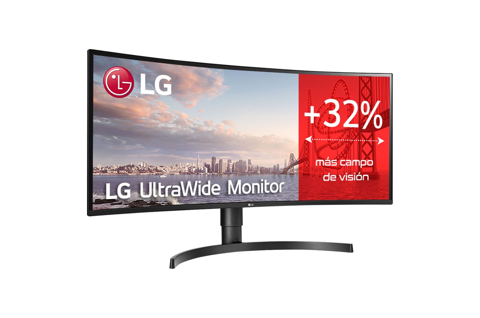 LG 34WN80C - Monitor Ultrapanoramico 21:9 LG UltraWide (Panel IPS: 3440x1440, 300cd/m2, 1000:1, sRGB>99%, curvo); diag. 86,72cm; entr.: HDMIx2, DPx1, USB-Cx1, USB-Ax2; ajust. en altura e inclinación., 34WN80C-B
