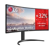 LG Monitor Ultrapanorámico 21:9 LG UltraWide (Panel VA: 3440x1440, 160Hz, 300cd/m2, 3000:1, sRGB>99%, curvo); AMD FreSync? Premium; 5ms (1ms con MBR); HDR10; Estabilizador de Negros; USB Type-C?., 34WP75CP-B