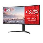 LG Monitor Ultrapanoramico 21:9 LG UltraWide (Panel IPS:3440x1440, 300cd/m2, 1000:1, sRGB >99%); diag. 86,42cm; entr.: HDMIx2; RJ45; 2PBP; Ajust. en inclinación., 34WQ75C-B