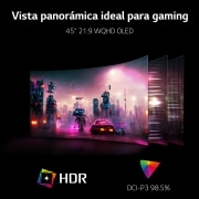 LG UltraGear? de 45 pulgadas Monitor Gaming Curvo OLED WQHD de 240Hz | 0.03ms tiempo de respuesta, Compatible con G-SYNC?, FreeSync? Premium Pro, 45GR95QE-B
