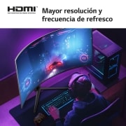 LG UltraGear? de 45 pulgadas Monitor Gaming Curvo OLED WQHD de 240Hz | 0.03ms tiempo de respuesta, Compatible con G-SYNC?, FreeSync? Premium Pro, 45GR95QE-B