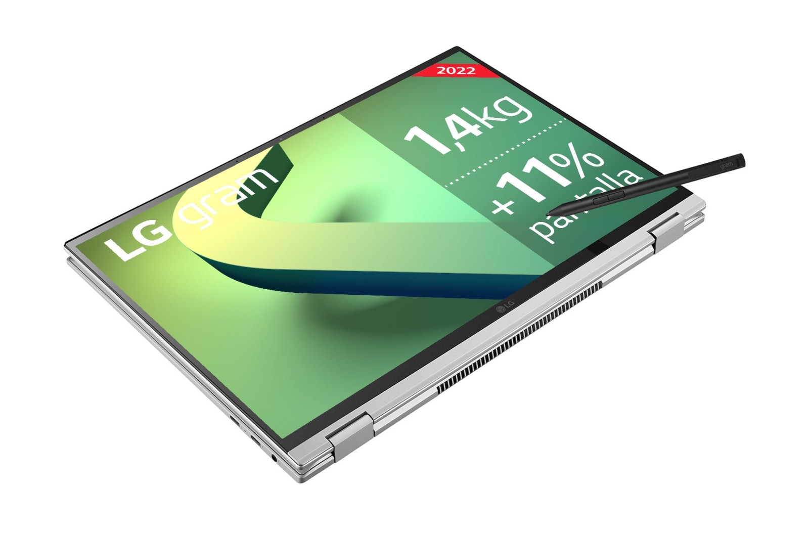 LG gram 16T90Q-G<br>Windows 11 Home - Convertible 2en1 ultraligero de 40,6cm (16") WQXGA 16:10 IPS (1,4kg, autonomía 16h, Intel EvoTM i7 12a gen., Iris Xe, 16GB RAM, 1TB SSD NVMe) Plateado - Teclado Espa?ol, 16T90Q-G.AA79B