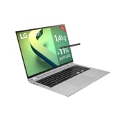 LG gram 16T90Q-G<br>Windows 11 Home - Convertible 2en1 ultraligero de 40,6cm (16") WQXGA 16:10 IPS (1,4kg, autonomía 16h, Intel EvoTM i7 12a gen., Iris Xe, 16GB RAM, 1TB SSD NVMe) Plateado - Teclado Espa?ol, 16T90Q-G.AA79B