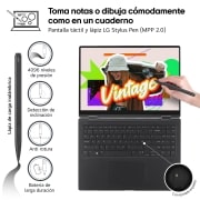LG gram Pro 2 en 1 de 16 pulgadas Laptop OLED Ligero con Pantalla táctil y 16GB RAM Intel? Core? Ultra 7 | Windows 11, 512GB SSD, 16T90SP-K.AA75B