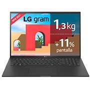 LG gram 17Z90P Windows 10 Home - Portátil ultraligero de 43,2cm (17") WQXGA 16:10 IPS (1,3 Kg, autonomía 15h, Intel EvoTM i7 11a gen., Iris Xe,  16GB RAM, 512GB SSD NVMe) Negro - Teclado Espa?ol, 17Z90P-G-AA78B