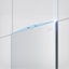 Panel de vidrio elegante y reflejante con líneas azules en ángulo y bordes oscuros, dise?o moderno y minimalista.