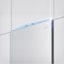 Panel lateral de refrigerador LG, blanco con línea azul diagonal cerca de la esquina superior izquierda.