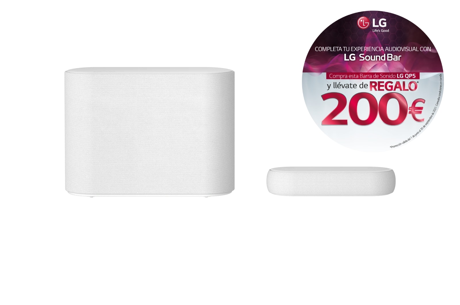 LG Barra de sonido compacta LG QP5W éclair de 320W de potencia 3.1.2 canales con calidad de sonido Hi-Res Audio, Dolby Atmos, DTS:X  y HDMI eARC., QP5W