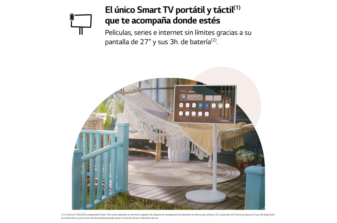 LG  LG StanbyMe el único Smart TV portátil y táctil que te acompa?a estés donde estés., 27ART10AKPL