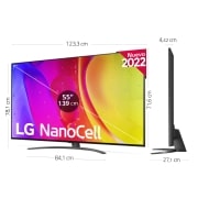 LG Televisor LG 4K Nanocell, Procesador de Gran Potencia 4K a5 Gen 5, compatible con formatos HDR 10, HLG y HGiG, Smart TV webOS22, 55NANO816QA