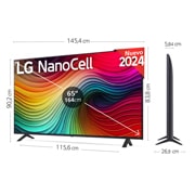 LG 65 pulgadas TV LG NANOCELL 4K serie AI NANO81  con Smart TV WebOS24, 65NANO81T6A