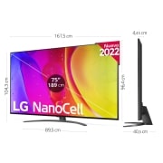 LG Televisor LG 4K Nanocell, Procesador de Gran Potencia 4K a5 Gen 5, compatible con formatos HDR 10, HLG y HGiG, Smart TV webOS22, 75NANO816QA