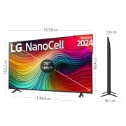 LG 75 pulgadas TV LG NANOCELL 4K serie AI NANO81  con Smart TV WebOS24, 75NANO81T6A