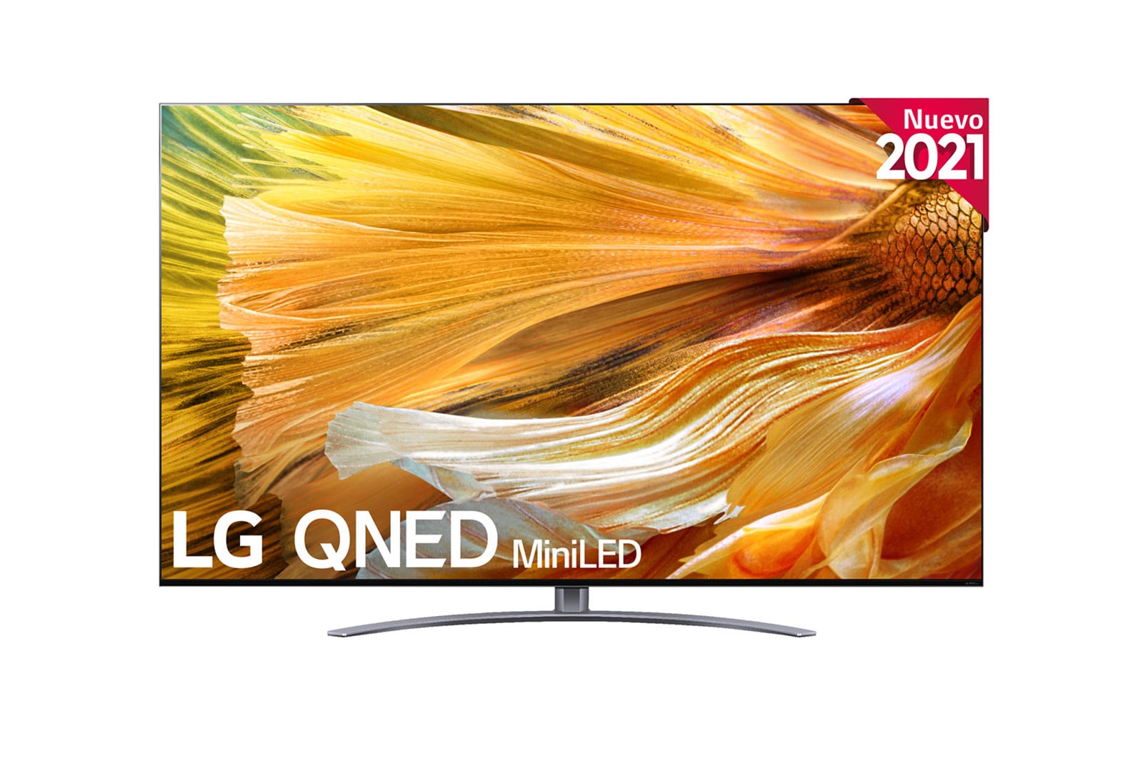 Una visión frontal del LG QNED TV