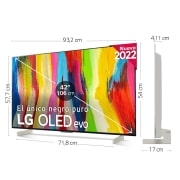 LG Televisor LG  4K OLED evo, Procesador Inteligente de Máxima Potencia 4K a9 Gen 5 con IA, compatible con el 100% de formatos HDR, HDR Dolby Vision, Dolby Atmos, Smart TV webOS22, el mejor TV para Gaming., OLED42C26LB
