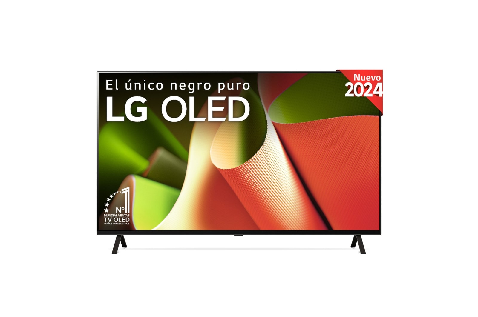 Vista frontal de la televisión LG OLED