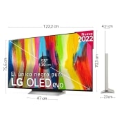 LG Televisor LG  4K OLED evo, Procesador Inteligente de Máxima Potencia 4K a9 Gen 5 con IA, compatible con el 100% de formatos HDR, HDR Dolby Vision, Dolby Atmos, Smart TV webOS22, el mejor TV para Gaming., OLED55C26LD