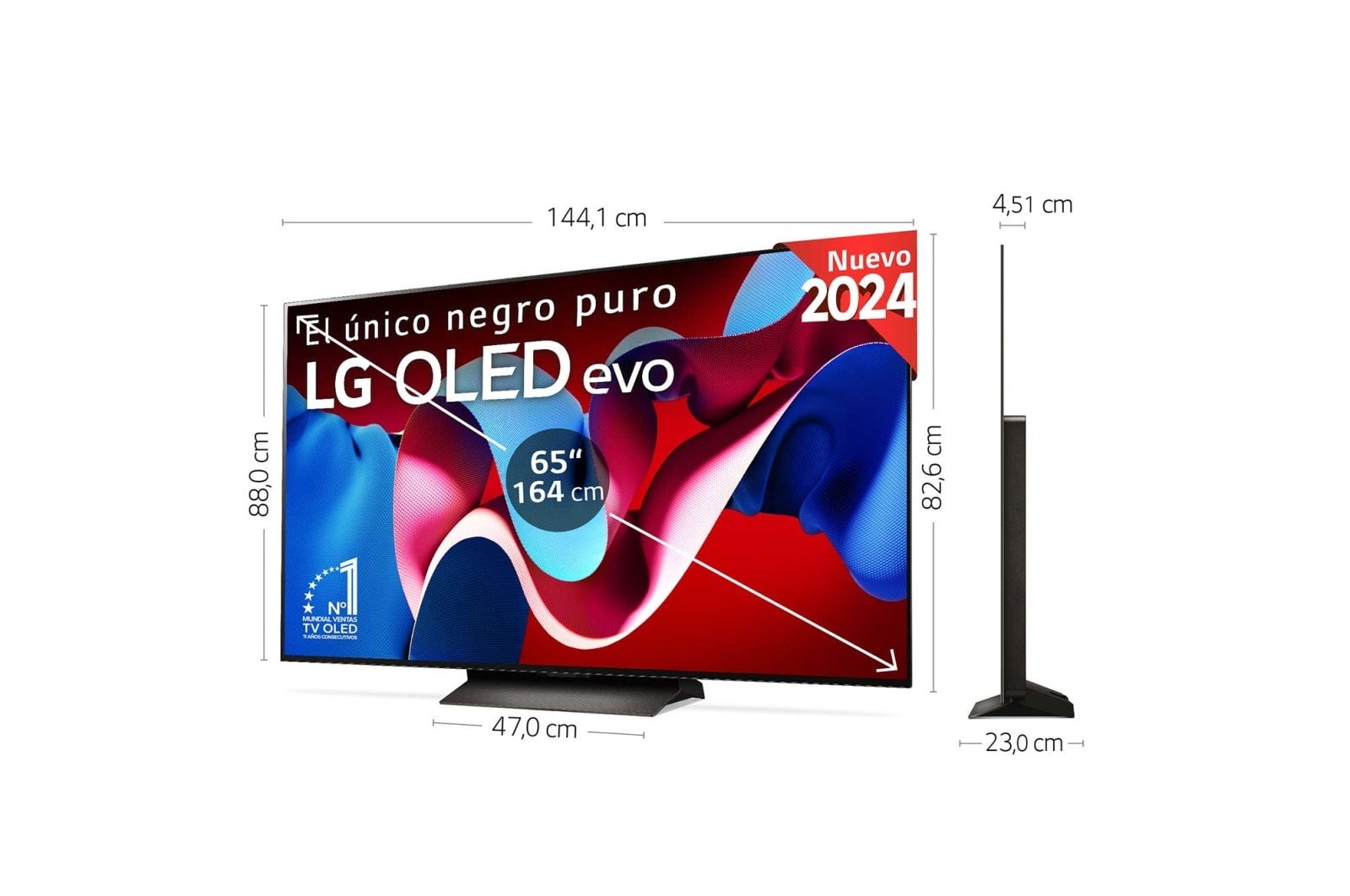 LG 65 pulgadas Smart TV LG OLED evo AI C4 4K 2024, OLED65C44LA