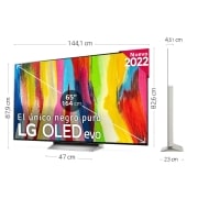LG Televisor LG  4K OLED evo, Procesador Inteligente de Máxima Potencia 4K a9 Gen 5 con IA, compatible con el 100% de formatos HDR, HDR Dolby Vision, Dolby Atmos, Smart TV webOS22, el mejor TV para Gaming. , OLED65C26LD