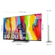 LG Televisor LG  4K OLED evo, Procesador Inteligente de Máxima Potencia 4K a9 Gen 5 con IA, compatible con el 100% de formatos HDR, HDR Dolby Vision, Dolby Atmos, Smart TV webOS22, el mejor TV para Gaming. , OLED77C26LD