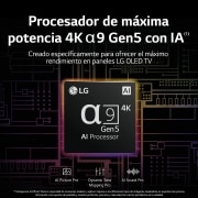 LG Televisor LG  4K OLED evo Gallery Edition, Procesador Inteligente de Máxima Potencia 4K a9 Gen 5 con IA, compatible con el 100% de formatos HDR, HDR Dolby Vision, Dolby Atmos, Smart TV webOS22, el mejor TV para Gaming.<br>Ideal para colgar en la pared., OLED77G26LA