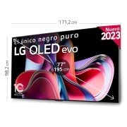 LG TV LG OLED evo 4K de 77'' G3, Procesador Máxima Potencia, Dolby Vision / Dolby ATMOS, Smart TV webOS23, el mejor TV para Gaming. Perfecta Integración en Pared., OLED77G36LA