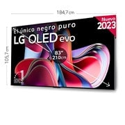 LG TV LG  OLED evo 4K de 83'' G3, Procesador Máxima Potencia, Dolby Vision / Dolby ATMOS, Smart TV webOS23, el mejor TV para Gaming. Perfecta Integración en Pared., OLED83G36LA