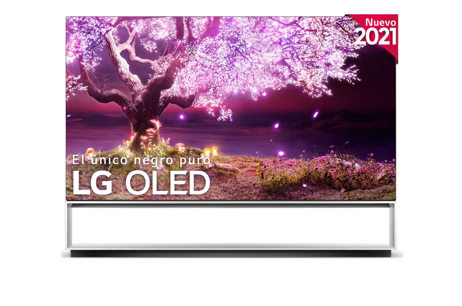 Vista frontal de LG SIGNATURE 8K OLED, SmartTV webOS 6.0, Procesador Inteligente 8K α9 Gen4 con AI, HDR Dolby Vision, DOLBY ATMOS [Clase de eficiencia energética G] OLED88Z19LA