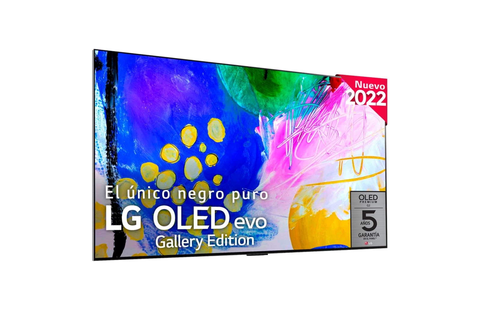 Vista frontal con LG OLED evo Gallery Edition en la pantalla