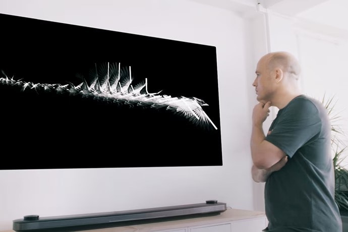 El artista visual Matt Clark está mirando LG SIGNATURE OLED TV W.