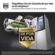 LG Frigorífico American Combi InstaView ?, Clasificación E, 638 L, Acero texturizado antihuellas, GMG960MBEE