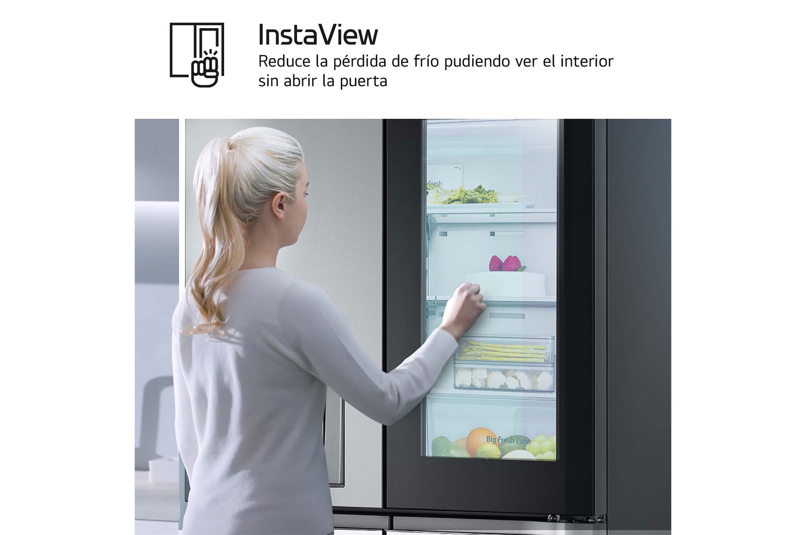 LG Frigorífico American Combi InstaView ?, Clasificación E, 638 L, Acero texturizado antihuellas, GMG960MBEE