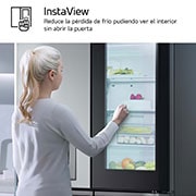 LG Frigorífico American Combi InstaView ?, Clasificación E, 638 L, Acero texturizado antihuellas, GMG960MBEE