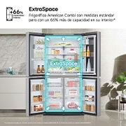 LG Frigorífico American Combi InstaView ?, Clasificación E, 638 L, Acero texturizado antihuellas, GMG960MBEE