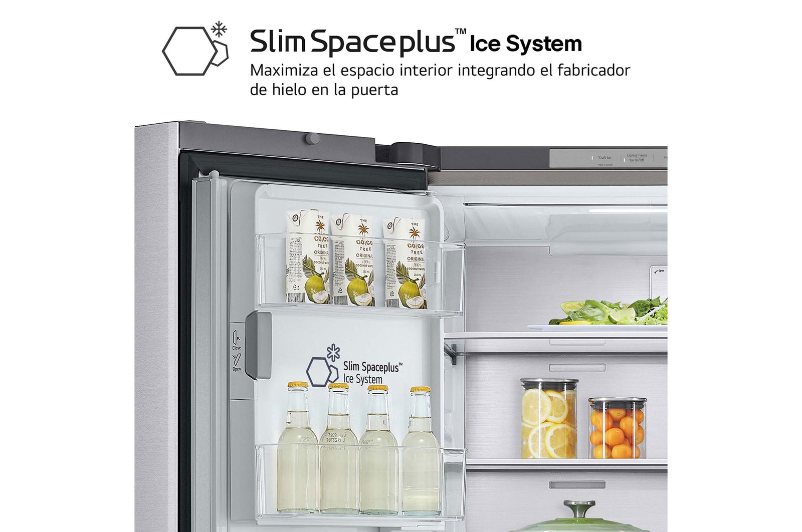 LG Frigorífico American Combi InstaView ?, Clasificación E, 638 L, Acero texturizado antihuellas, GMG960MBEE