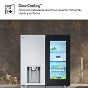 LG Frigorífico American Combi InstaView ?, Clasificación E, 638 L, Acero texturizado antihuellas, GMG960MBEE