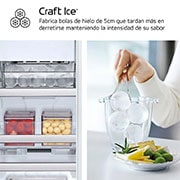 LG Frigorífico American Combi InstaView ?, Clasificación E, 638 L, Acero texturizado antihuellas, GMG960MBEE