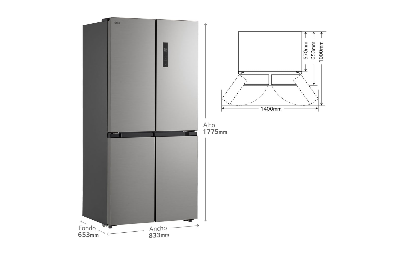 Side view with dimention