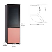 LG Frigorífico combi Instaview con MoodUP Door Cooling+, 1,86 m, Clasificación D, capacidad de 352 l,  Multicolor, GBG719MDNN